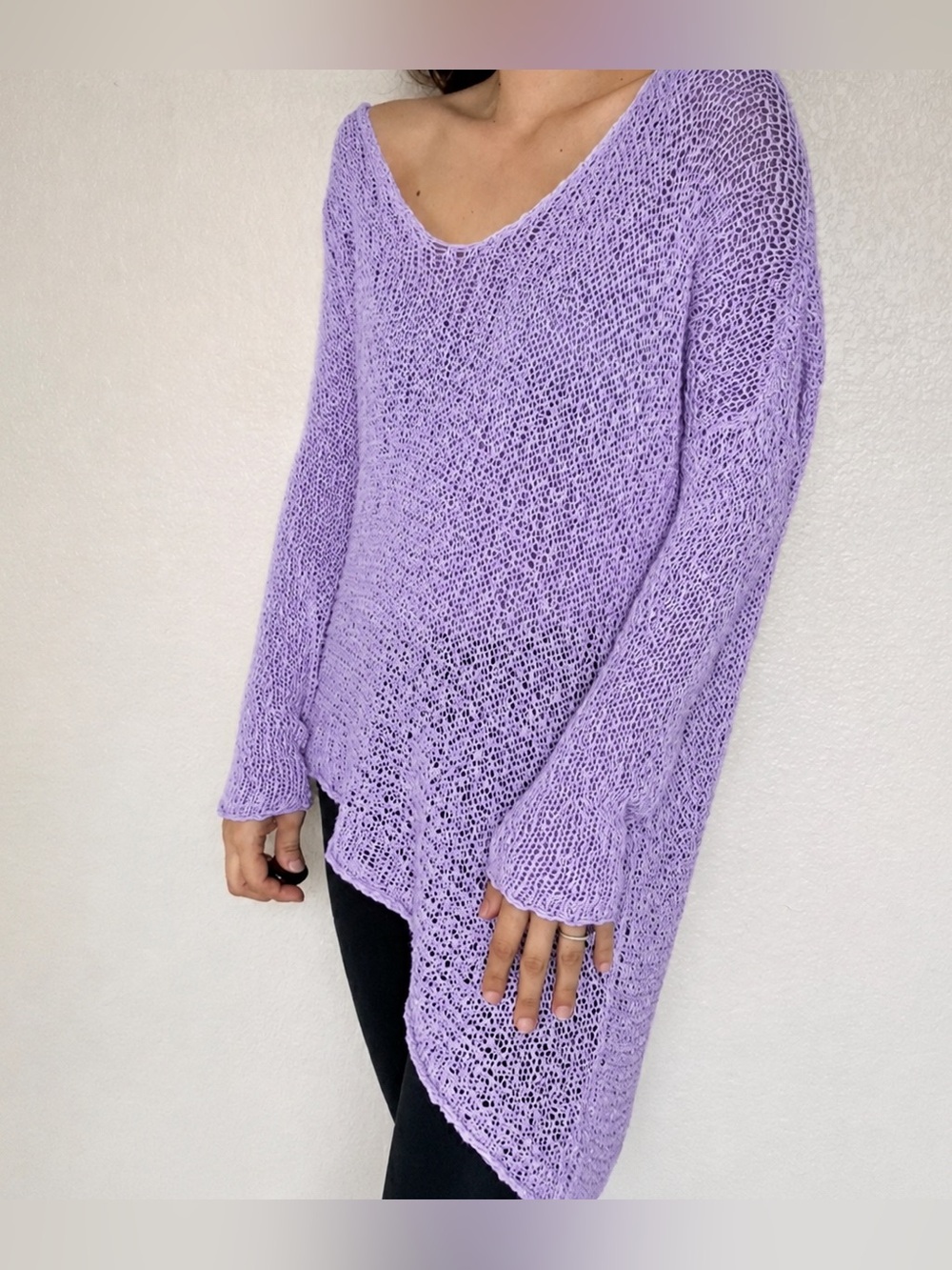 Talula oversized asymmetrical stretchy light weight knit